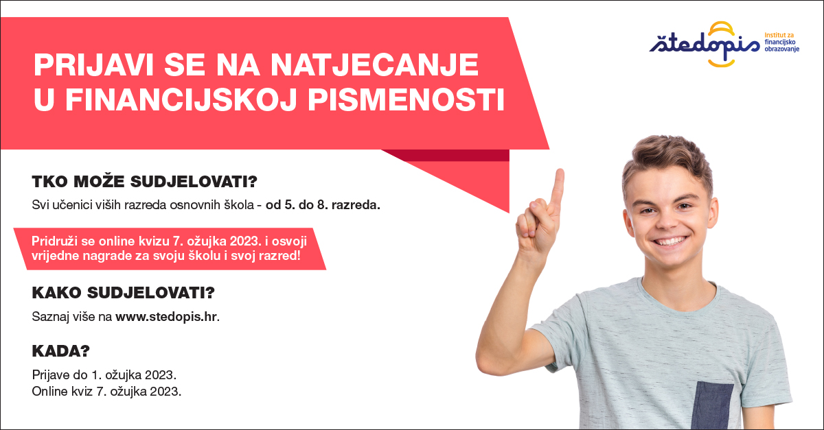 Otvorene prijave za natjecanje u financijskoj pismenosti za osnovnoškolce