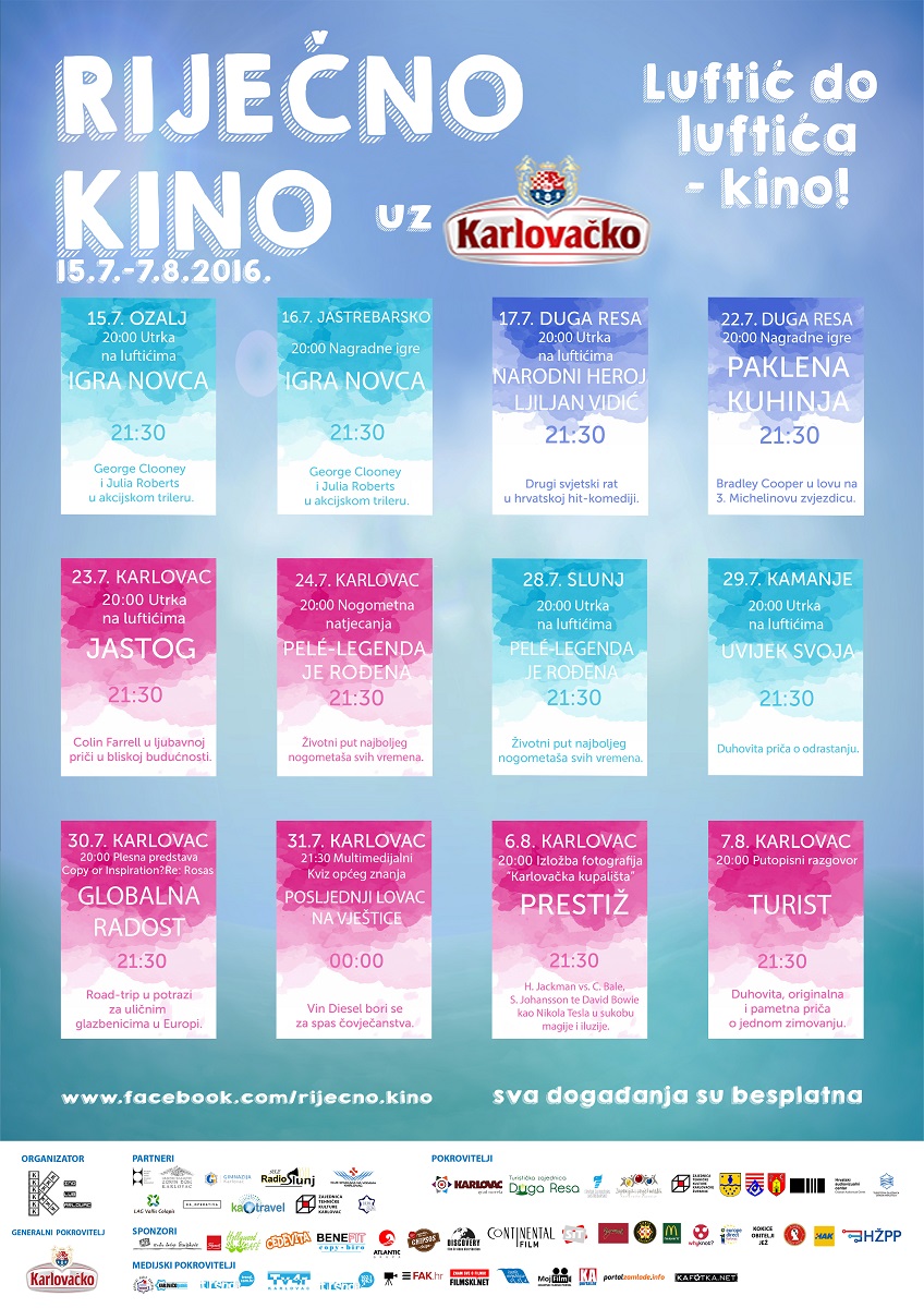 Riječno kino uz Karlovačko 2016